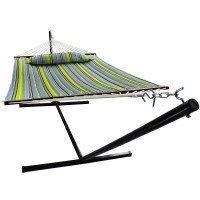 HR Furniture Quilted Hammock With Stand Outdoor Camping