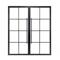 Interior glass door steel door