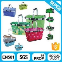 Wholesale Cheap 600D Polyester Collapsible Folding Shopping Basket