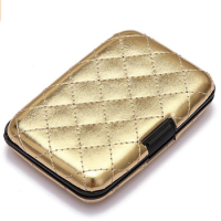 Aluminum RFID Blocking Wallets PU Leather Slim Wallet Portable Business Card Case