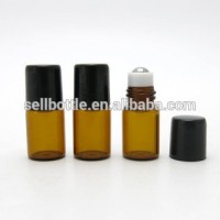 2ml Roll-on Essential Oil Bottle Amber Glass Roll On Bottle With Metal Roller Ball