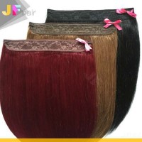 Thick Bottom Human Hair Halo Fish Line Human In The Extensions