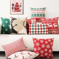 Latest Design Linen Cotton Pillow Case Cover Decorative Christmas Decor