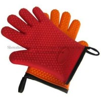 Household Sundries- Anti-slip Oven Rubber Glove   Fancy Silicone Oven Glove  Rubber Five Finger Glov
