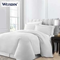 Plain White Queen Size 300T 100% Cotton Hotel Luxury Bedding Set Duvet Cover