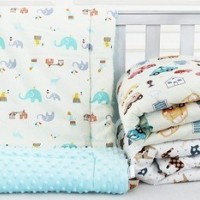 2017 Wholesale Homemade Comfortable Digital Print Minky Material Fitted Baby Quilt