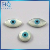 8*15mm White Mop Shell Evil Eye Beads Wholesale Evil Eye Necklace Oval