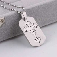 Flower Cross Square Tags Stainless Steel Pendants Necklaces