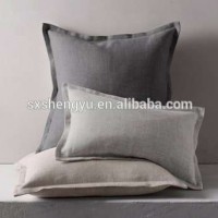 2017 On Sale New Design Cushion 100% Linen Cross Weave Bed Cushion Flanged Pillow Cover For Home Dec