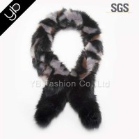 Fashion Patched Large Leopard Knitted Faux Fur Stole Scarf Shawl For Women