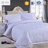 Promotion Apartment Use 100% Egyptian Cotton King Size White Jacquard Hotel Duvet Cover