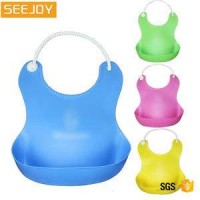 Silicone Bib Baby High Quality Barriers Soild Color Silicone Baby Bib Factory