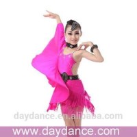 Professional One Bat Sleeve Teen Girls Ballroom Latin Competition Dance Dress Sexy Backless Performa