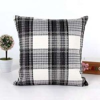 Home Decor Cushion Covers Square 18" Linen Black White Checkers Throw Pillow Case