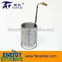 Super Efficient 3/8" X 25' Home Beer Stainless Steel Wort Chiller (Brass GH Fittings)