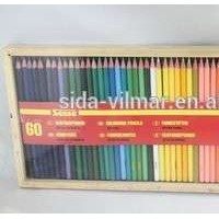 60 Pc Rainbow Color Pencil In A Wooden Case For Children Painting And Drawing