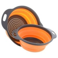 Kitchen Collapsible Silicone Colander/Strainer. Includes 2 Sizes 8 And 9.5 Inch