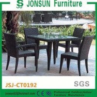 Classic 4 Seater Outdoor Rattan Wicker Furniture Stackable Chair