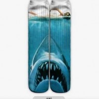 Latest 3d Digital Print Shark Socks Toe Sock