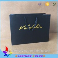 Custom Herringbone Ribbon Handle Boutique Paper Shopping Bag