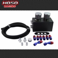 Hoso Racing Aluminum Oil Catch Tank 10AN Fittings Filters For Honda Civic For Acura Integra B Series