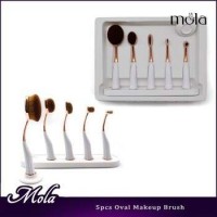 2017 Latest Private Label Hair Tools Rose Gold Oval Makeup Brush Set