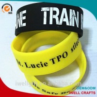 Custom Design Printing Silicon Hand Band personalized 1 Inch Silicone Hand Bands