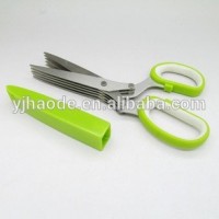 Multipurpose Food Grade 5 Blades Herb Scissors With Scissors Cover
