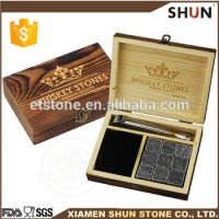 High-end Soapstone Natural Whiskey Ice Stone/Whiskey Stones In Rocks Wooden Gift Box