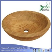 Bamboo Vessel Bathroom Sink With Natural Color