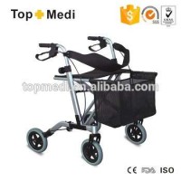 China Suppliers TOPMEDI Rehabilitation Therapy Supplies Lightweight 4 Wheel Folding Rollator Walker