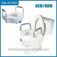 Medical Deluxe Elevated Raised Toilet Seat With Removable Padded Arms  White