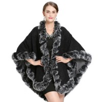 Double-Sided Large-Sized Hand-Worn Fur Shawl Cloak