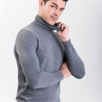 Men's Fashion Pure Merino Wool High-Neck Sweater