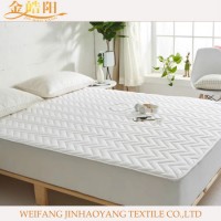 Hotel Bedding Bed Pad Fitted Quilted Polyester Mattress Pad Bedding Set Supply