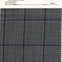 Fancy 70% Wool Worsed Fabric  Check Design  Grey Background with Brown Checks Fabrics with English E