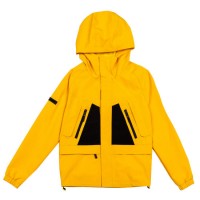 Man Spring/Autumn Textured Nylon Outdoor Casual Hood Jacket