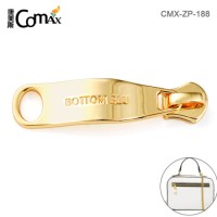 Custom Gold Zipper Pull with Engraved Logo  Luggage Accessories Large Metal Brand Zipper Slider Pull