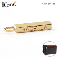 Professional Custom Logo Gold Zipper Puller Slider for Handbags  Design Bag Accessory Rectangle Shap