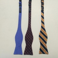 Men's Fashion Ckeck Design Woven Silk Self Bow Ties
