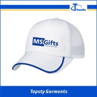 Customized 6 Panels Adjusted Hat  White Printed Hat  Polyester Promotional Hat