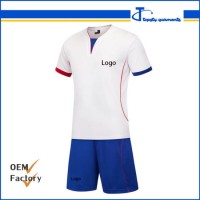 Custom Made White 100% Polyester Soccer Shirts  Men Dry Fit Soccer Jersey