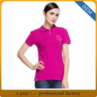 Custom Ladies 100% Cotton Pink Polo Shirts