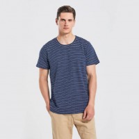 Men's Fashion Round Collar Soft and Comfortable Stripe T-Shirt for Outdoor Wear and Sportwear