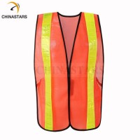 Breathable Mesh Fabric High Visibility Reflective Safety Vest PVC Tape