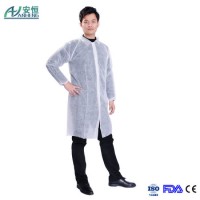 Disposable Nonwoven Medical Lab Coat with Elastic Cuff