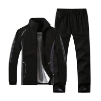 Men's Nylon Full-Zip Mesh Lining Jogger Active Fitness Tracksuit Sweat Suit