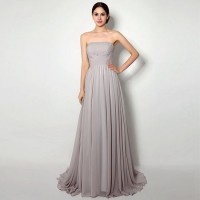 Elegant Girl Scalloped Bridal Party Gown Lady Evening Dress