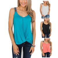 OEM Factory Plus Size Viscose Fabric Tank Top Blouse for Women