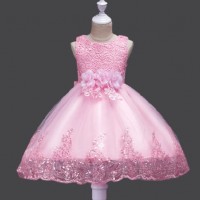 Sequined Gauze Dress Skirt Flower Girl Wedding Dress
